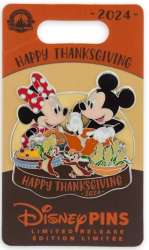 Thanksgiving - 2024 Mickey, Minnie, Chip and Dale at dinner table - MLT