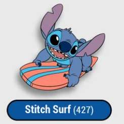 89774 - Lilo and Stitch Mini FiGPin Series 3 - Vacation - Stitch on a Surfboard - Y427 - FiGPiN alternate image