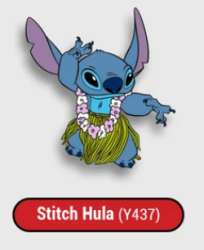 89777 - Lilo and Stitch Mini FiGPin Series 3 - Vacation - Stitch Doing the Hula - Y437 Super Rare - FiGPiN alternate image