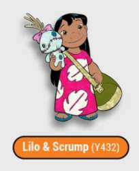 Lilo and Stitch Mini FiGPin Series 3 - Vacation - Lilo and Scrump - Y432 Glitter - FGP