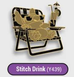 89784 - Lilo and Stitch Mini FiGPin Series 3 - Vacation - Stitch in Folding Beach Chair - Y439 Ultra Rare - FiGPiN alternate image