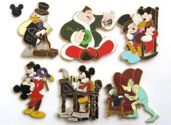 90419 - Mickey's Christmas Carol 6 Pin Set - “Jacob Marley” Goofy and Scrooge - Disney Store US alternate image
