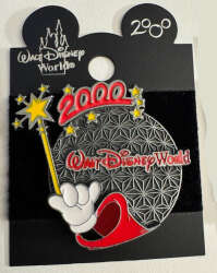 2000 Dated Year Pins - WDW - Spaceship Earth 2000 - Mickey&#039;s Hand with Wand - WDW