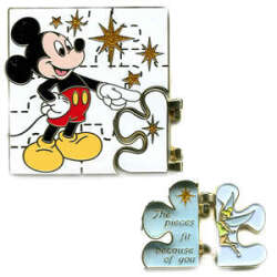 The pieces fit because of you with Mickey Mouse and Tinker Bell