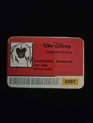 91352 - I.D. Badge Series 1 - Abominable Snowman ID Badge - Walt Disney Imagineering alternate image