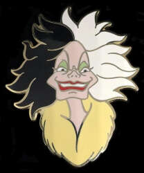 'Disney Store - Jumbo Bust Pin Set - Cruella de Vil - Face - Jumbo - DSUS'