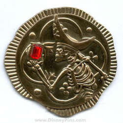 Gold Coin with Ruby Stone