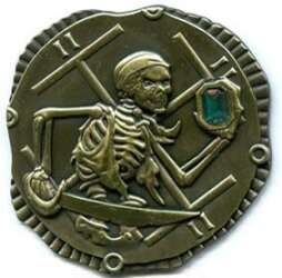 9177 - Pirates of the Caribbean - Legend of the Golden Pins - Gold Coin with Emerald Stone - Disneyland Resort alternate image