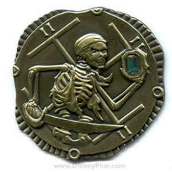 Gold Coin with Emerald Stone