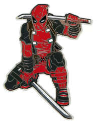 Deadpool Holding a pair of Katanas