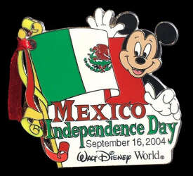 Mickey Mouse with the Mexican Flag