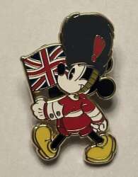 Mickey Mouse as Royal Guard holding UK flag