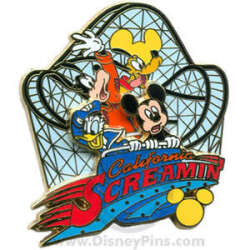'Mickey's Pin Odyssey 2008 - Mickey, Donald, Goofy, Pluto on California Screamin' - DLR'