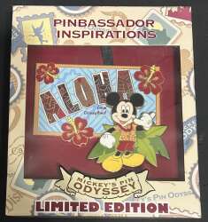'Mickey's Pin Odyssey - Pinbassador Inspirations - Mickey Aloha Postcard - DLR'