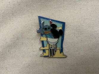 Pin Trading Day - Aout 2007 Mickey, Stitch, Tinker Bell Complete 3 Pin with Base Plate Set - DLP