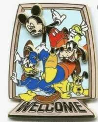 Create-A-Pin - FAB 4 Welcome - Mickey, Goofy, Donald, Pluto - WDW