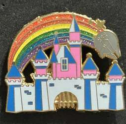 Millennium Falcon and Rainbow over Sleeping Beauty’s Castle