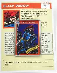 94773 - Small Planet (スモール・プラネット) - Marvel - Black Widow Trading Card - Disney Licensed alternate image