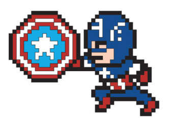 95120 - IKNOWK - Marvel - Pixel Captain America Throwing the Shield - Disney Licensed alternate image