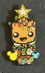 Baby Groot decorated as Christmas Tree