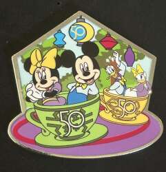 Tea Cups 50th, Mickey, Minnie, Donald, Daisy