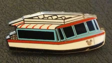 White with red and light blue trim boat