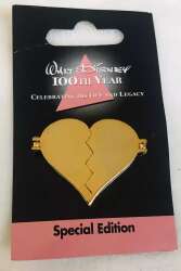 96475 - Walt Disney 100th Year - Kiss Series - Disney Pin Collection Special Edition Mickey & Minnie Kiss Heart 100th Year - Disney Store US alternate image