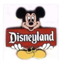 Mickey Holding Red Disneyland Sign