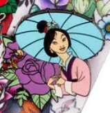 97030 - Floral Princess Tattoos Lanyard & Pin Set - Mulan - Loungefly alternate image
