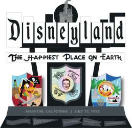 97441 - Niftie Fifties Flashback Pin Trading Celebration 2025: Disneyland Banners - Marquee Collectible Stand and Walt Pin — Full Set - Disneyland Resort alternate image
