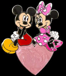 'Valentine's Day - Mickey and Minnie sitting on heart - DLP'