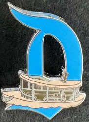 Key to Disneyland Mystery Collection — Gothic D with Jungle Cruise Boat (Adventureland)
