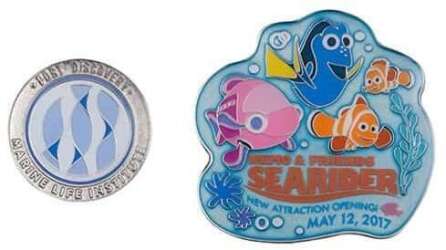 99577 - Tokyo Disney Resort Attractions - Nemo & Friends Searider Pin Badge Set - Full Set - Tokyo Disneyland Resort alternate image