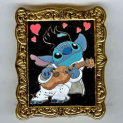 'Featured Artist Collection - Susan Foy - Stitch as Elvis Gold Frame - DLR'