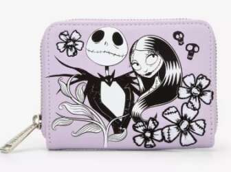 Loungefly Disney The Nightmare Before Christmas Jack & Sally Floral Small Zip Wallet- BoxLunch Exclusive