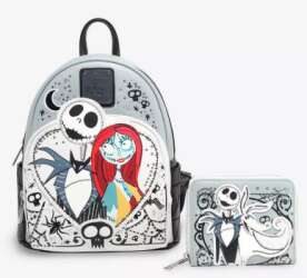 Loungefly Disney The Nightmare Before Christmas Jack & Sally Heart Mini Backpack — BoxLunch Exclusive